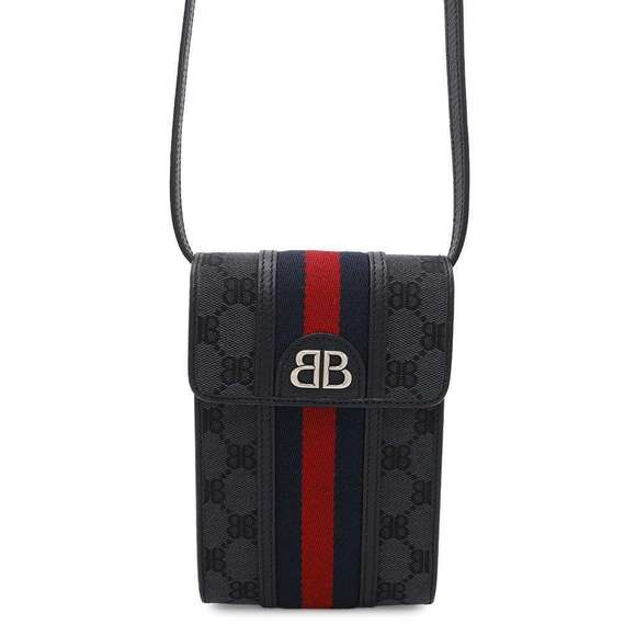 Balenciaga Gucci Hacker Black Project Phone Pouch Shoulder Bag - Picture 1 of 8